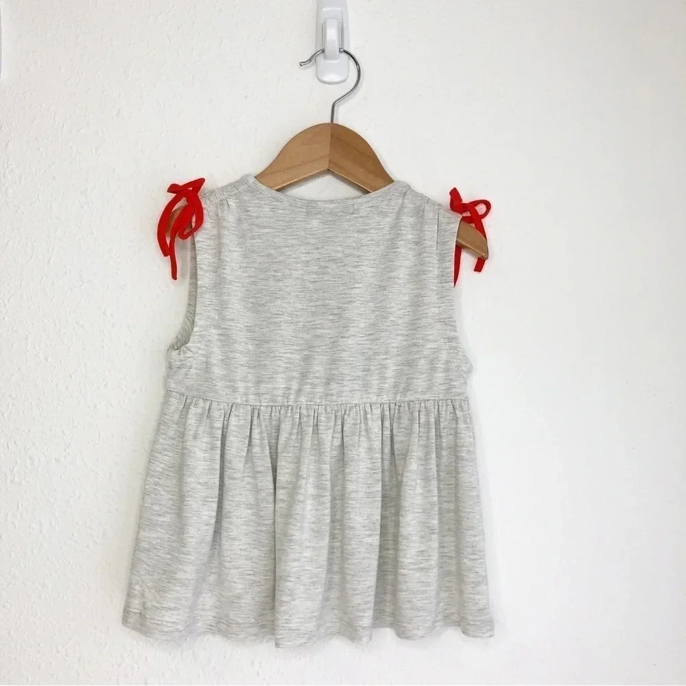 NWT Imoga shirt Cora‎ sleeveless gray with orange bows size 5 years